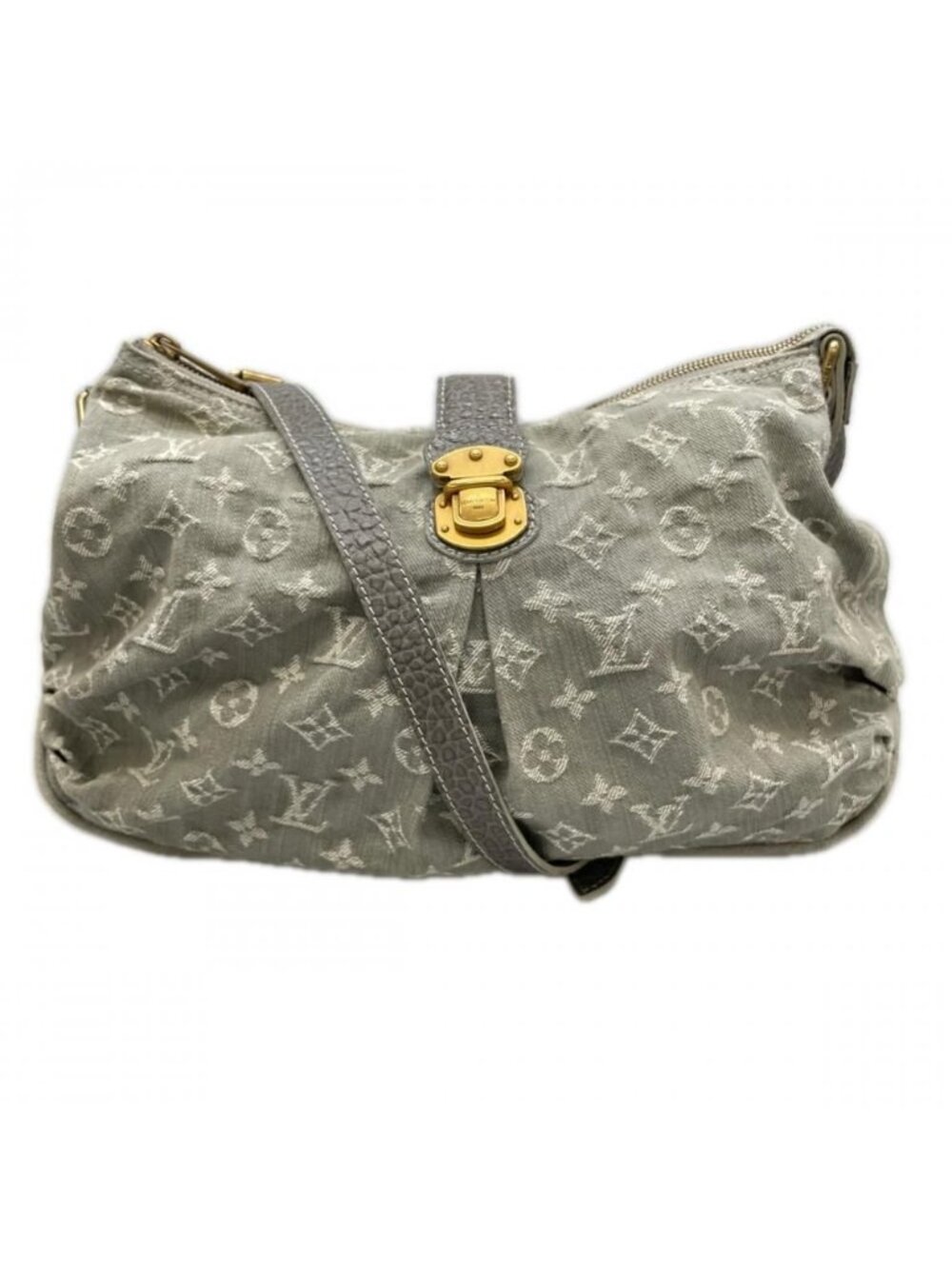 Louis Vuitton Shoulder Bag Slightly 2-Way Crossbody Light Blue Gold